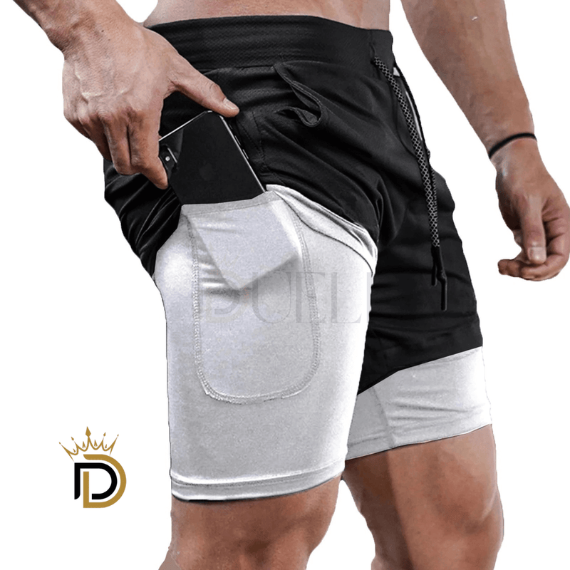 DoubleFit Shorts de Ginástica Masculino 2 EM 1